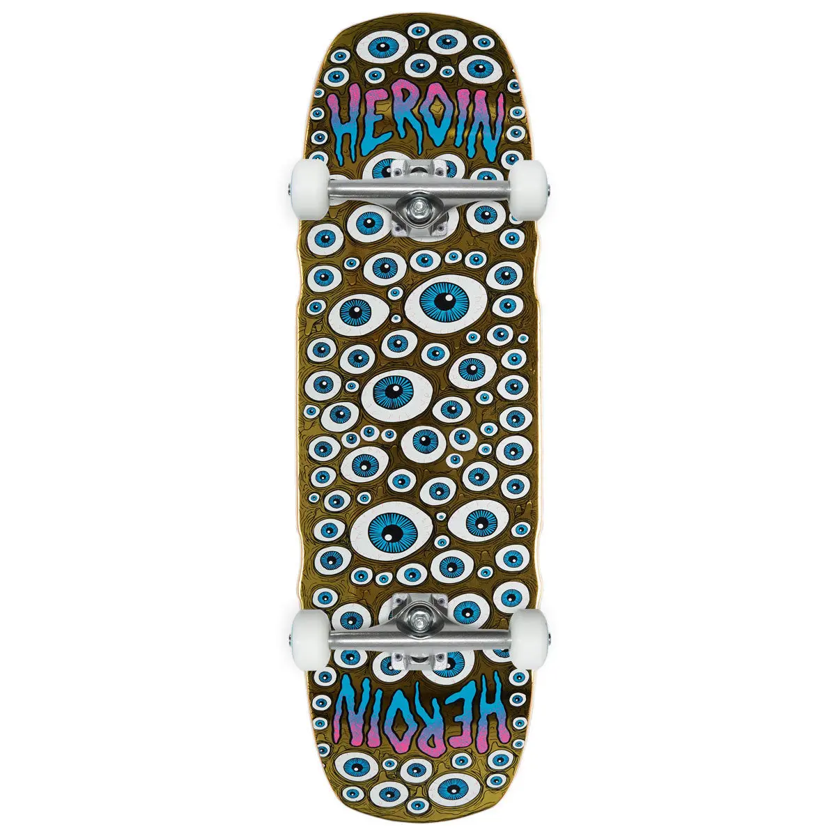 Heroin Seeing Double Mutated Skateboard Complete - Gold - 9.50" 1