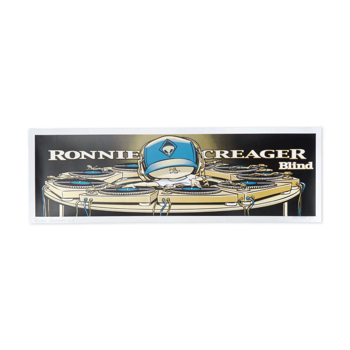 Pragmatic Prints X Blind Ronnie Creager Mixmaster Print - Gold/Blue 1