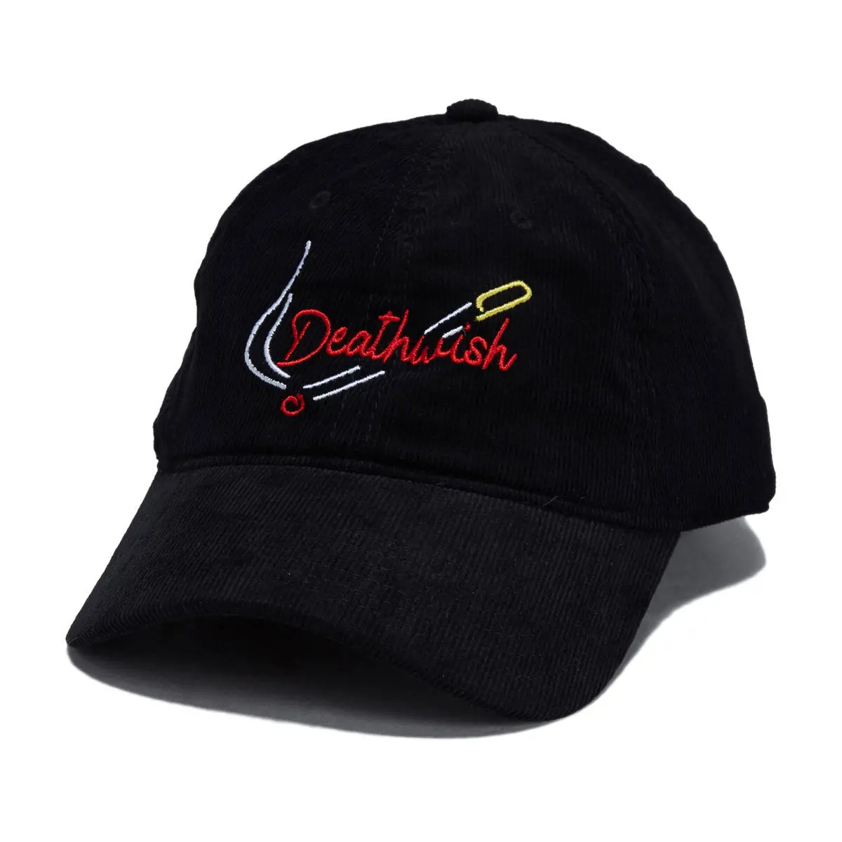 Deathwish Neon Lights Corduroy 6 Panel Hat - Black 1