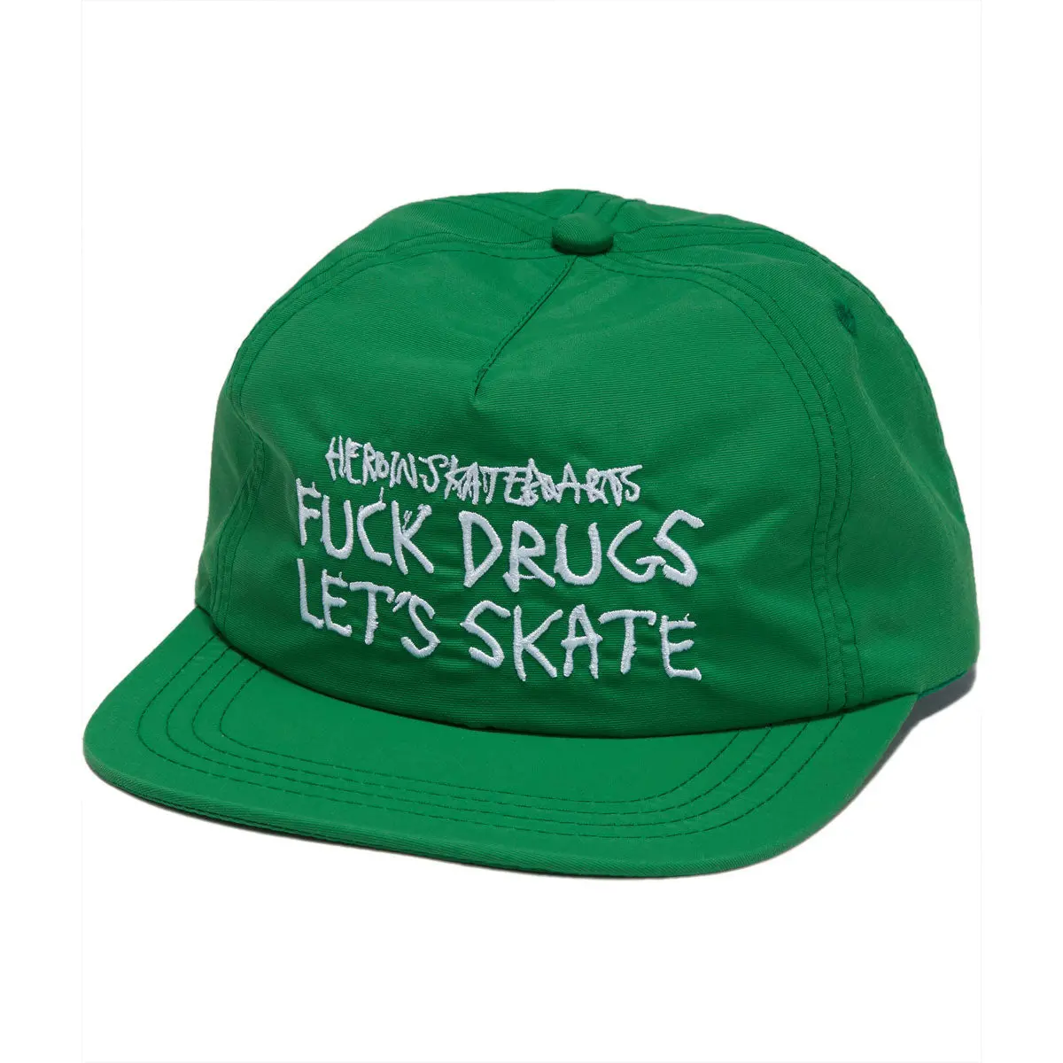 Heroin Fuck Drugs Snapback Hat - Green 1