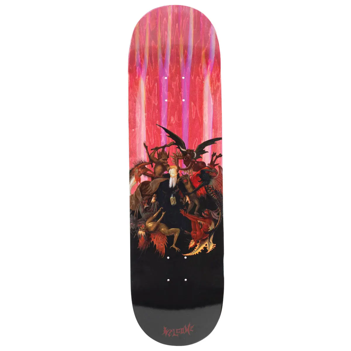 Welcome Torment Skateboard Deck - Dark Red Stain/Transparent Prism Foil - 9.00" 1
