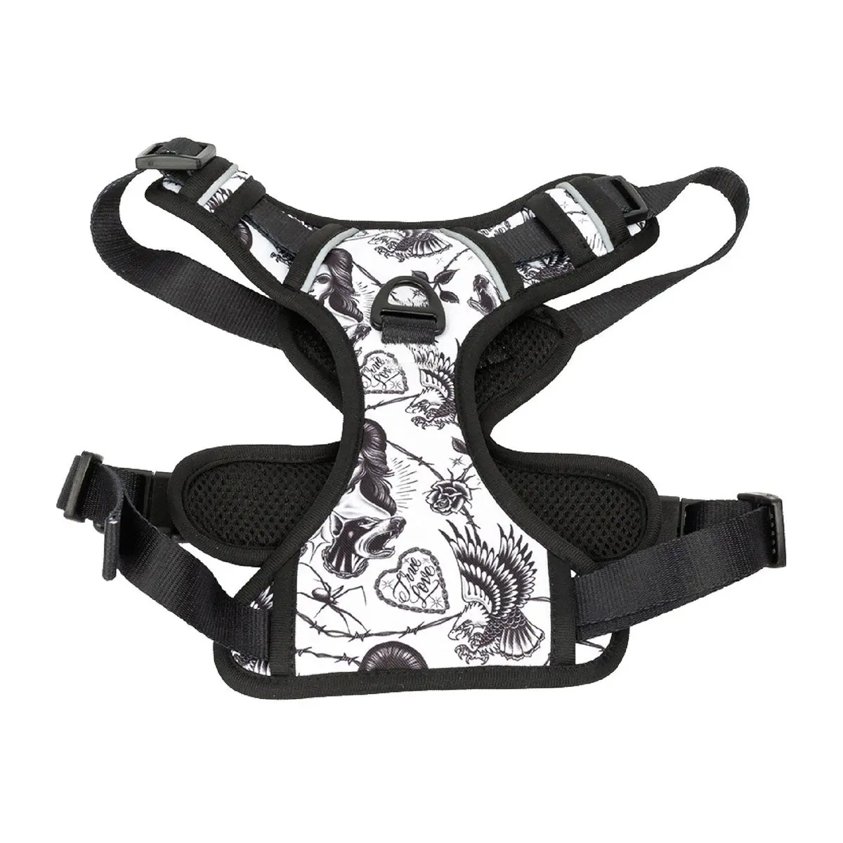 Party Animal X Tim Hendricks Dog Harness - Black/White 1