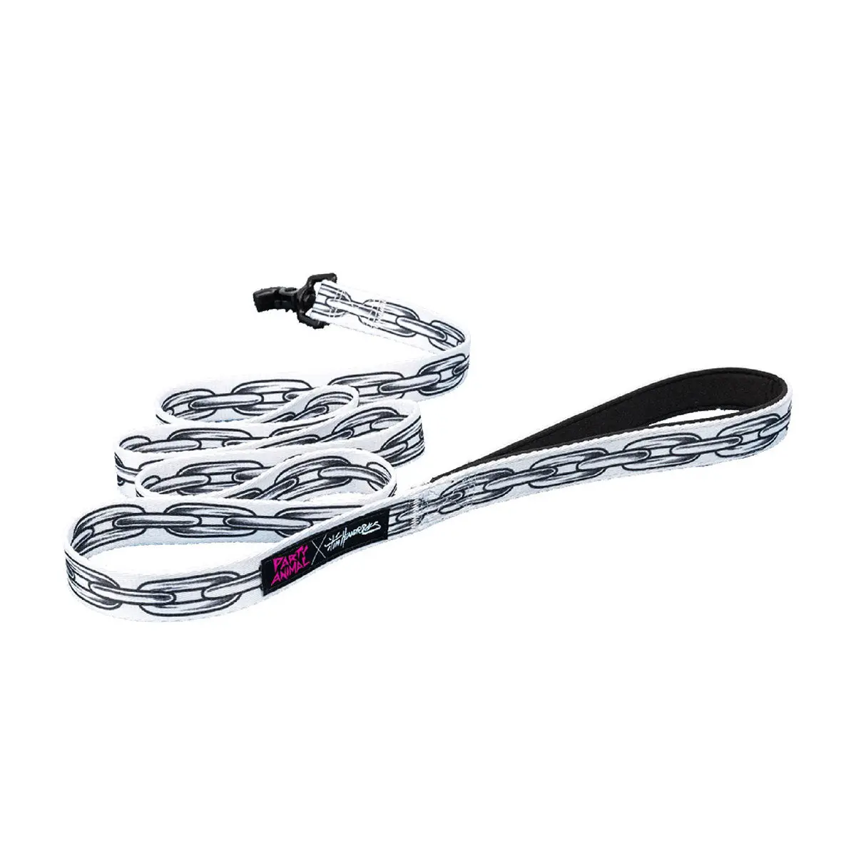 Party Animal X Tim Hendricks Chain Dog Leash - White 1