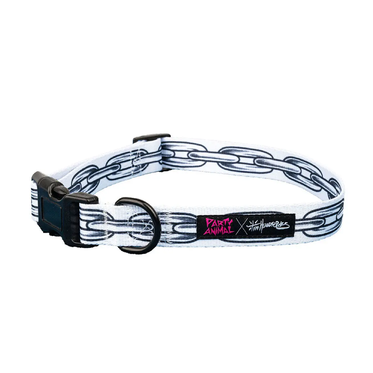 Party Animal X Tim Hendricks Chain Dog Collar - White 1