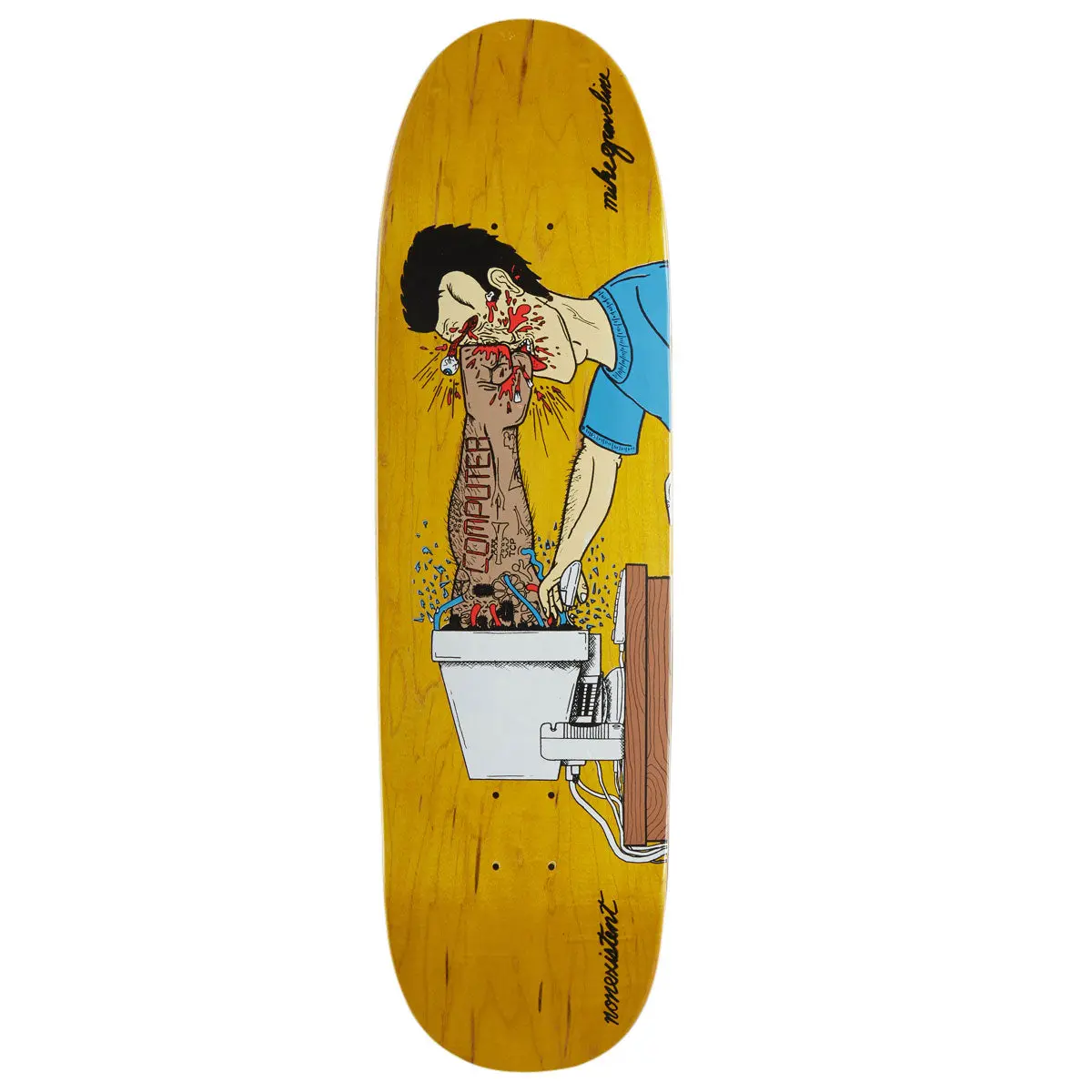 Nonexistent Mike Graveline Computer Pro Hybrid Football Shape Skateboard Deck - 8.75" 1