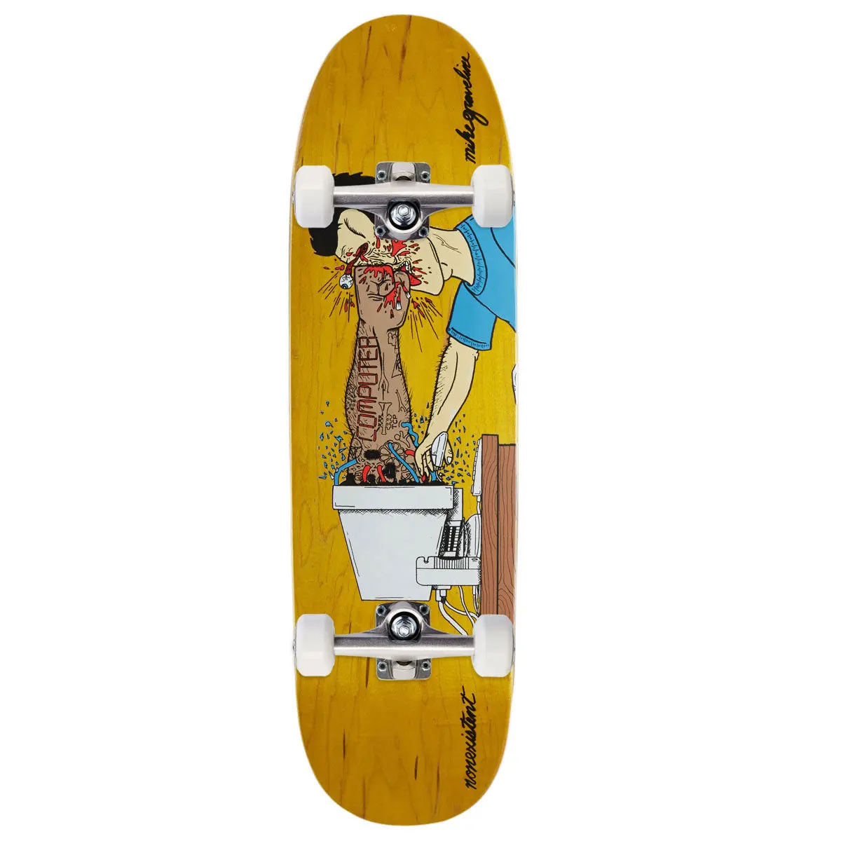 Nonexistent Mike Graveline Computer Pro Hybrid Football Shape Skateboard Complete - 8.75" 1