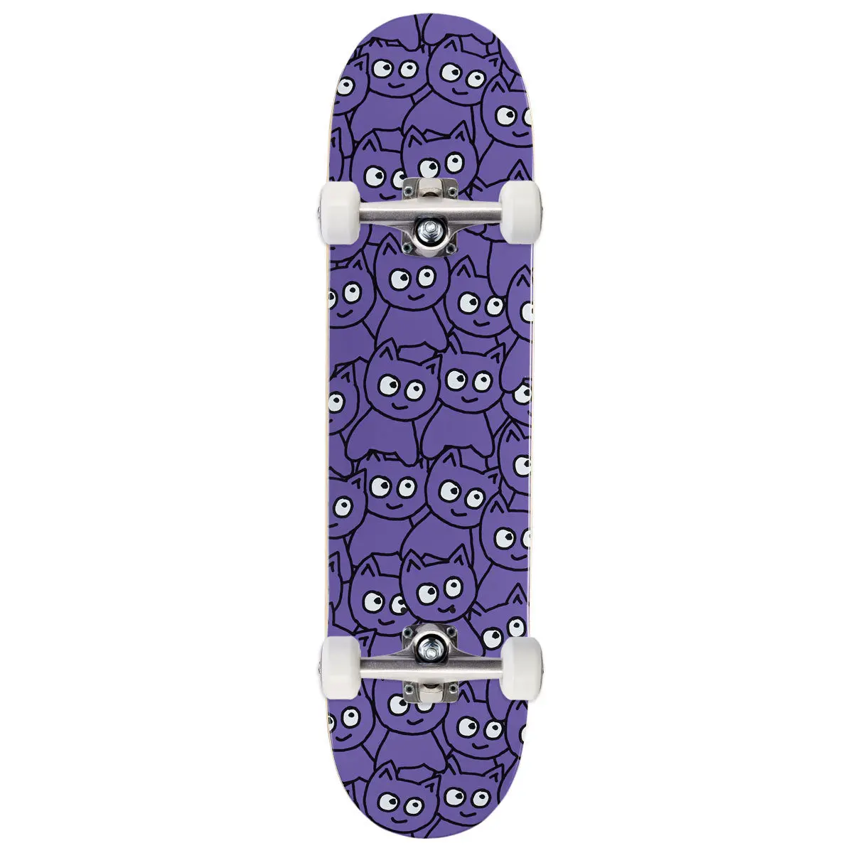Meow Sticker Pile Skateboard Complete - Purple - 7.00" 1