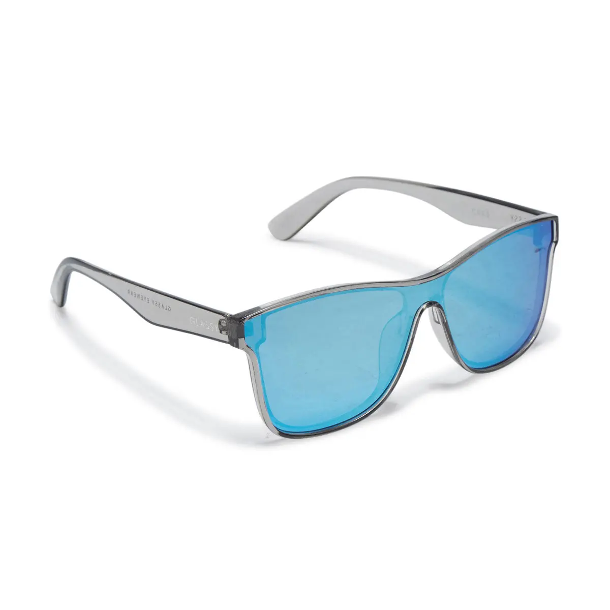 Glassy Chad Premium Polarized Sunglasses - Clear Grey/Teal 1