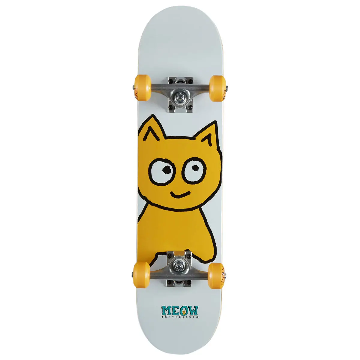 Meow Big Cat Soft Top Pre-Built Skateboard Complete - White - 7.00" 1