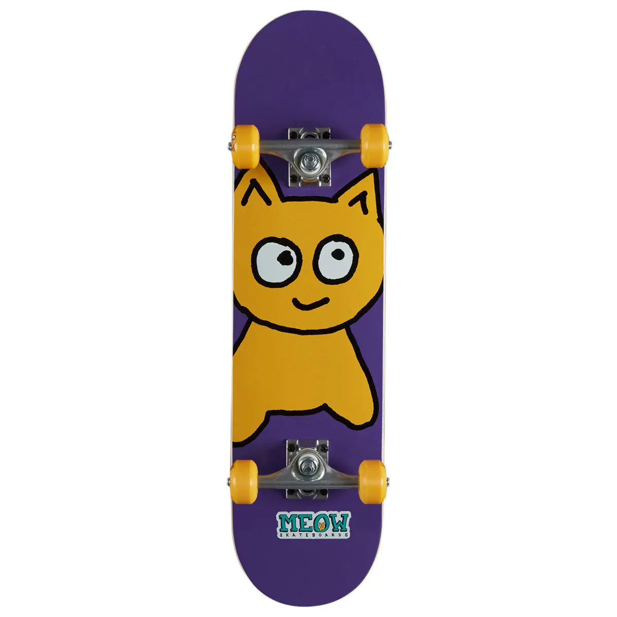 Meow Big Cat Soft Top Pre-Built Skateboard Complete - Purple - 7.50" 1