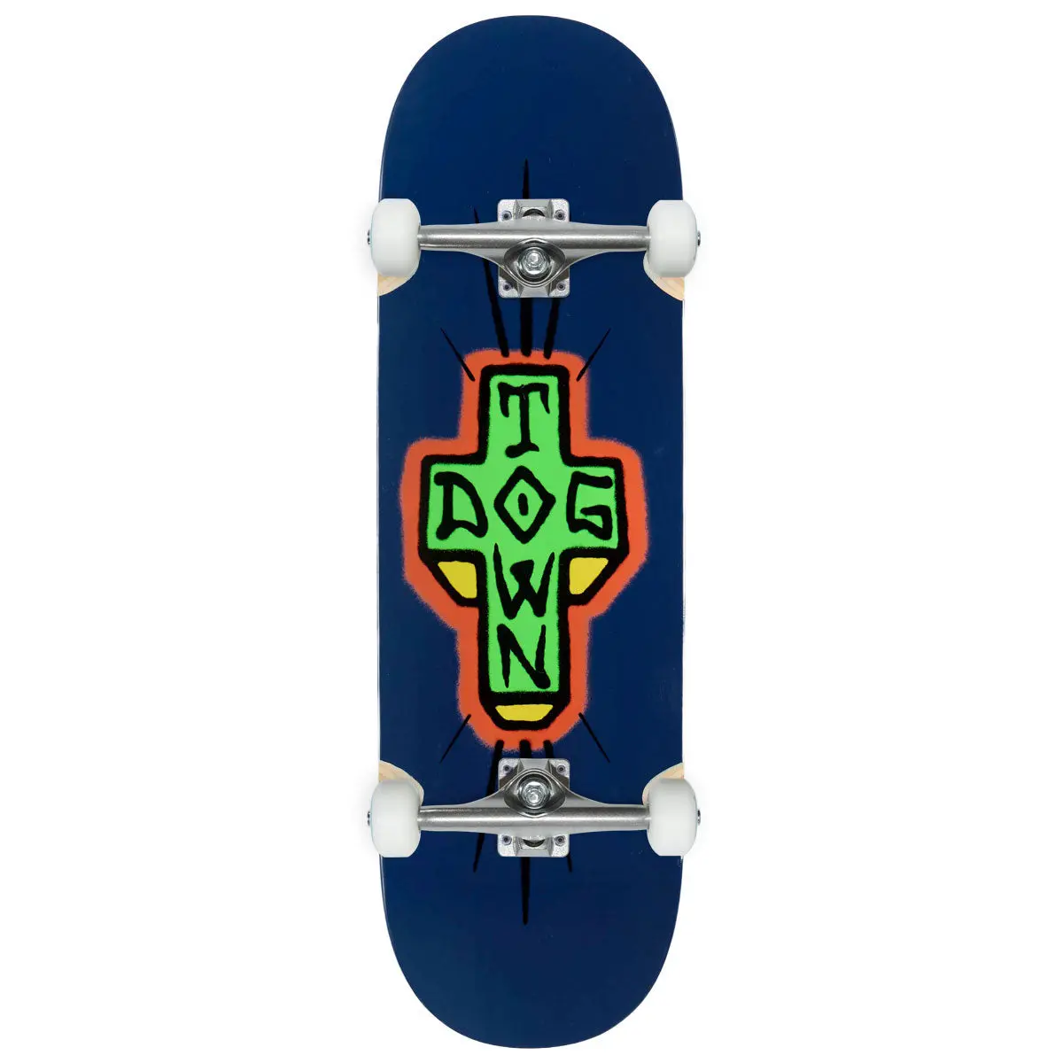 Dogtown Spray Cross Loose Trucks Skateboard Complete - Blue Full Dip - 9.50" 1