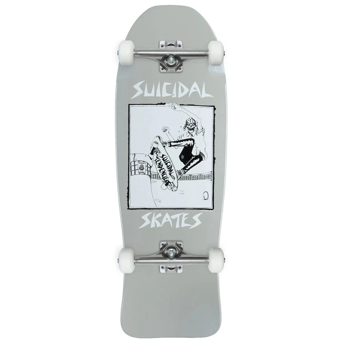 Dogtown X Suicidal Skates Pool Skater 80S Reissue Skateboard Complete - Grey Full Dip/Blue Pearl - 10.125" 1