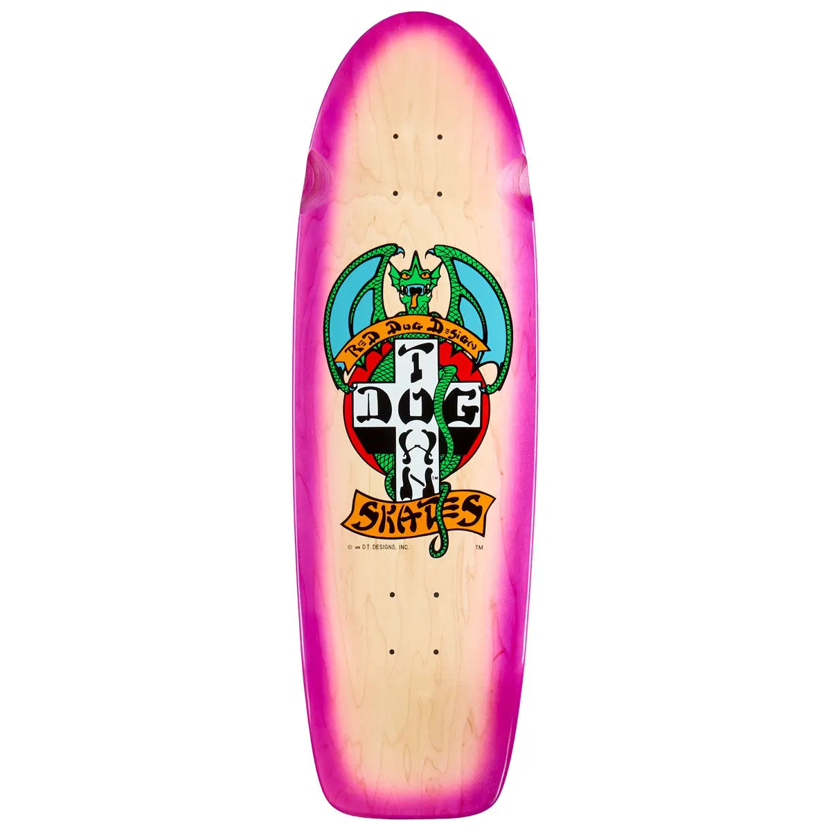 Dogtown Red Dog Og 70S Rider Skateboard Deck - Natural/Transparent Purple Fade - 9.135" 1