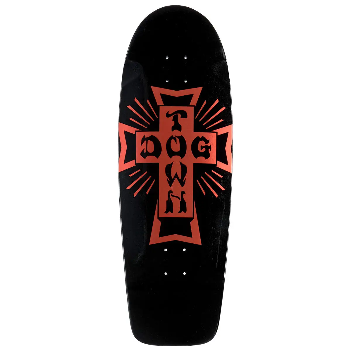 Dogtown Cross Logo 70S Rider Skateboard Deck - Gloss Black/Metallic Red Cross - 10.00" 1