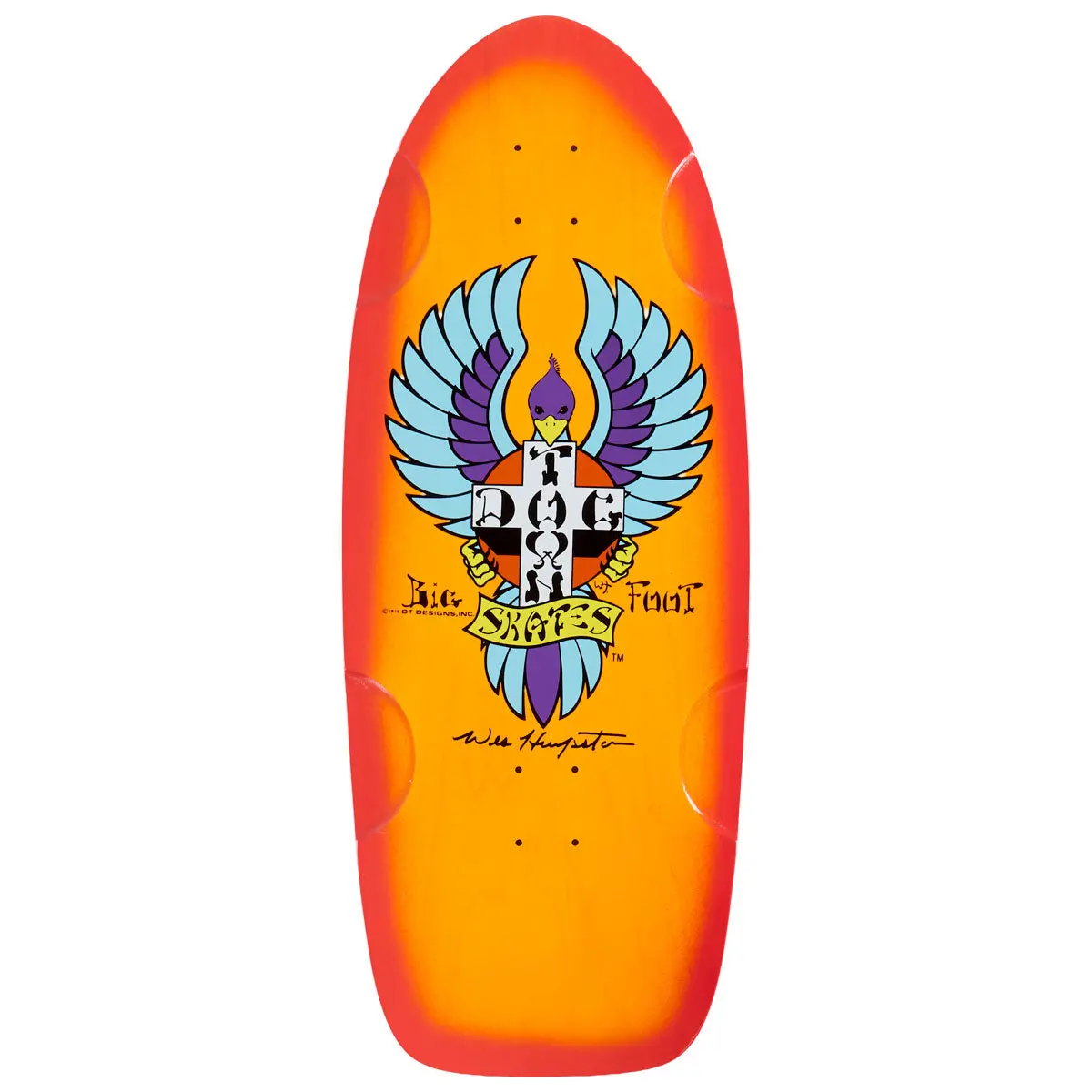 Dogtown Big Foot Og 70S Classic Skateboard Deck - Transparent Orange/Red Fade - 11.788" 1