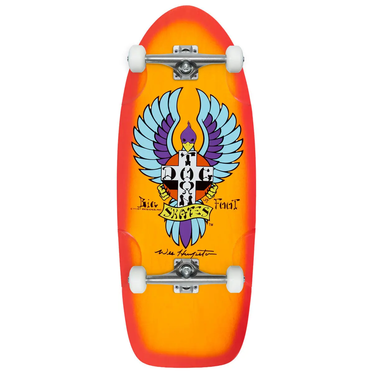 Dogtown Big Foot Og 70S Classic Skateboard Complete - Transparent Orange/Red Fade - 11.788" 1
