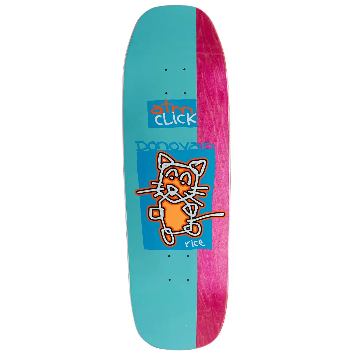 Atm Donovan Rice Cat Shaped Skateboard Deck - 3/4 Color Assorted - 10.00" 1