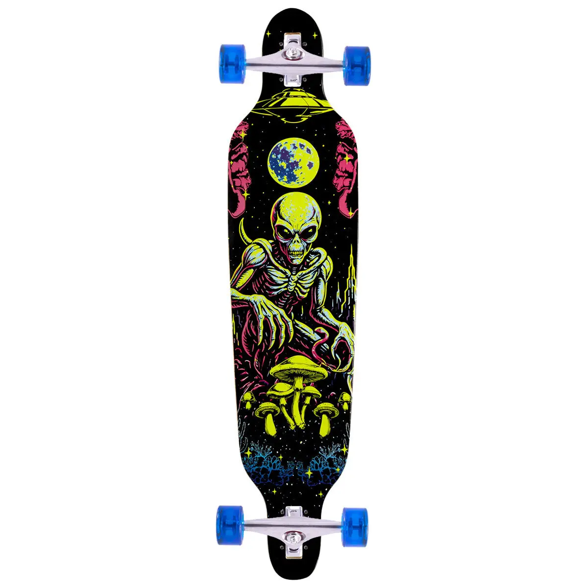 Daddies Mall Poster Blacklight Drop Thru Longboard Complete - Black/Glow 1