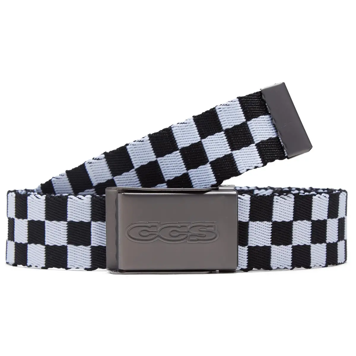 Ccs Gunmetal 96 Logo Web Belt - Checkerboard 1