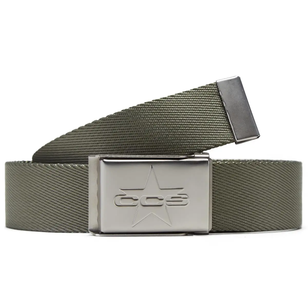 Ccs Silver 97 Star Web Belt - Olive 1