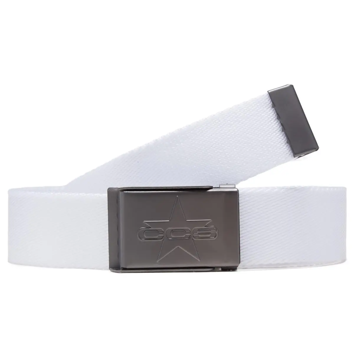 Ccs Gunmetal 97 Star Web Belt - White 1