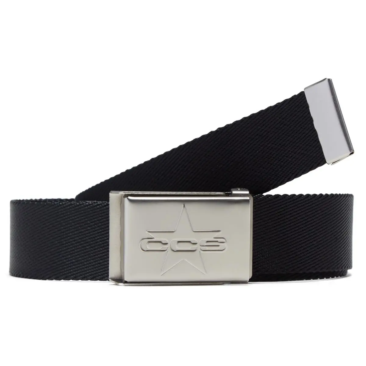 Ccs Silver 97 Star Web Belt - Black 1