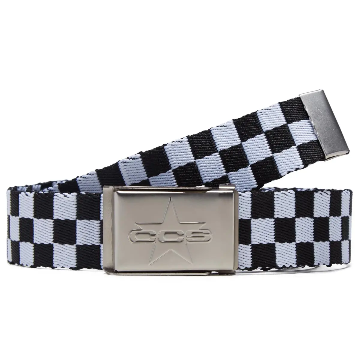 Ccs Silver 97 Star Web Belt - Checkerboard 1