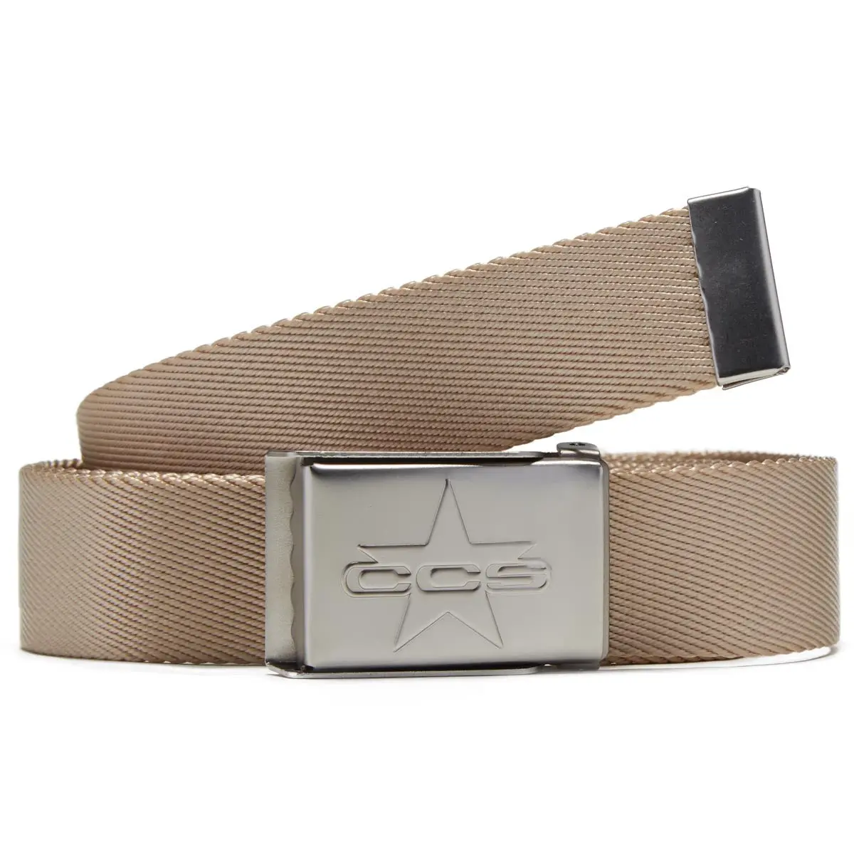 Ccs Silver 97 Star Web Belt -  Tan 1