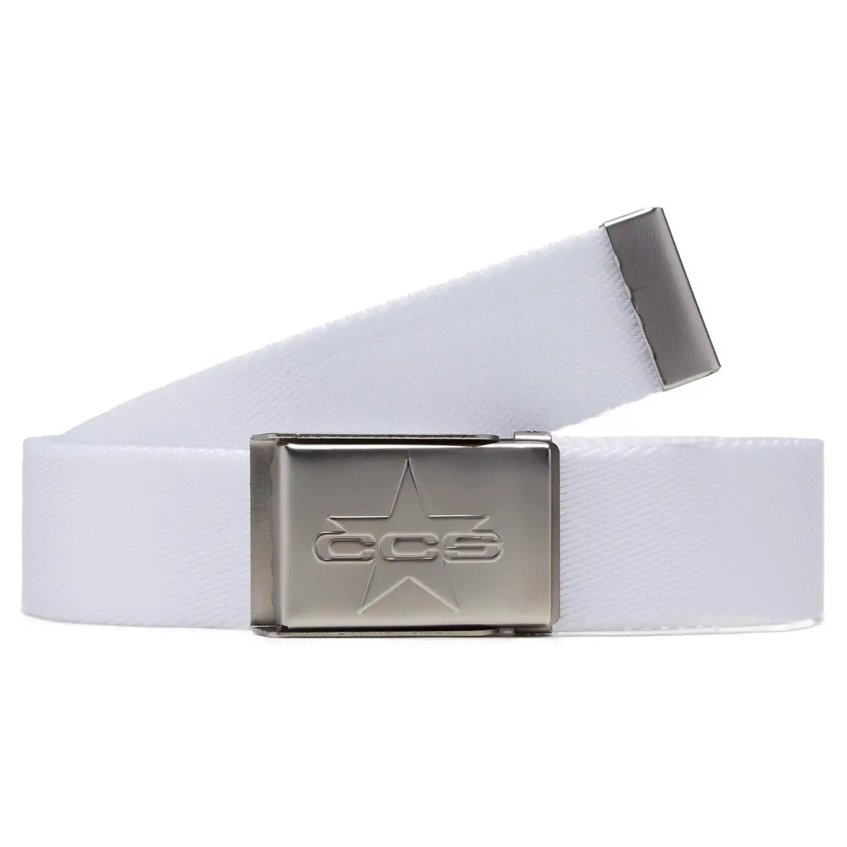 Ccs Silver 97 Star Web Belt - White 1