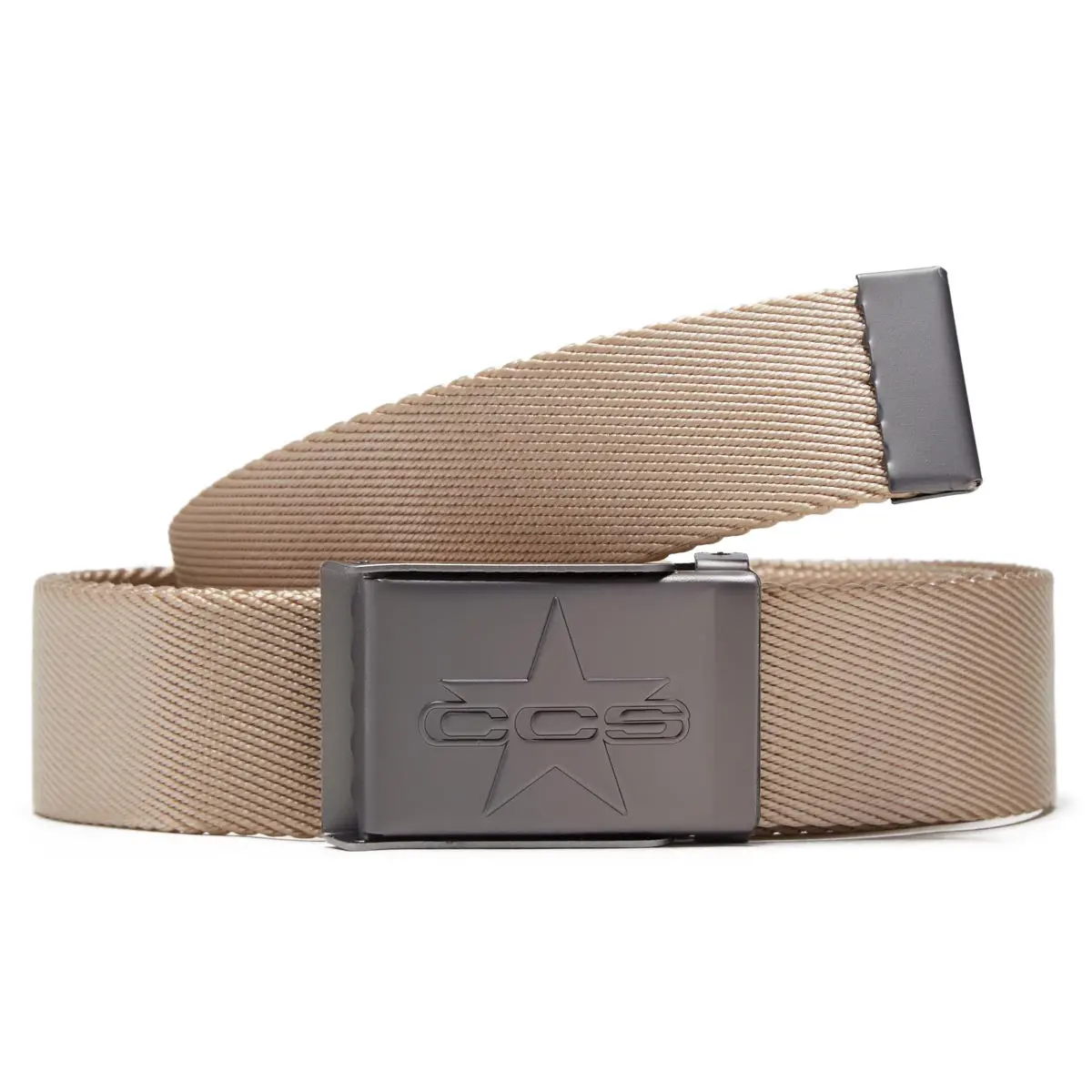 Ccs Gunmetal 97 Star Web Belt -  Tan 1