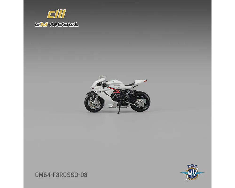 (Coming Soon) Cm Model 1/64 Mv Agusta F3rosso With Showgirl – White 2