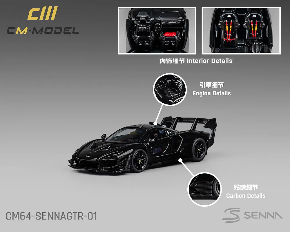 (Coming Soon) Cm Model 1/64 Mclaren Senna Gtr – Black – Limited Edition 1