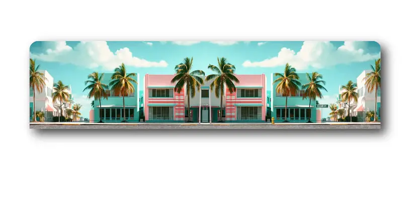 Turbo Pads 1/64 Miami Scene Background 70 X 17,5Cm 1