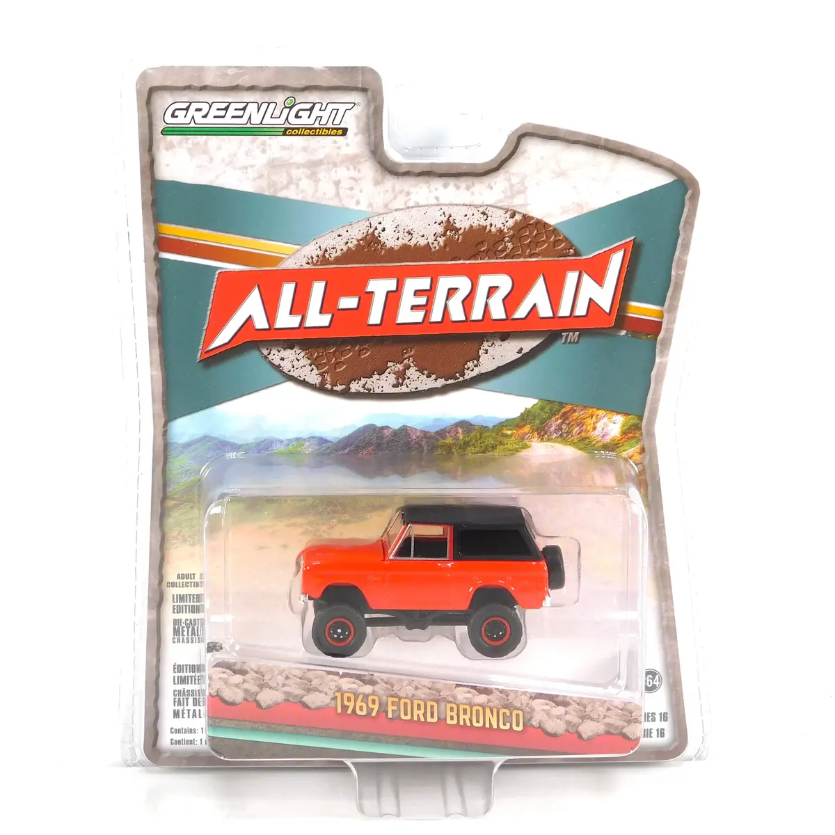 1969 Ford Bronco Lifted With Soft Top 1:64 Diecast All-Terrain Series 16 1