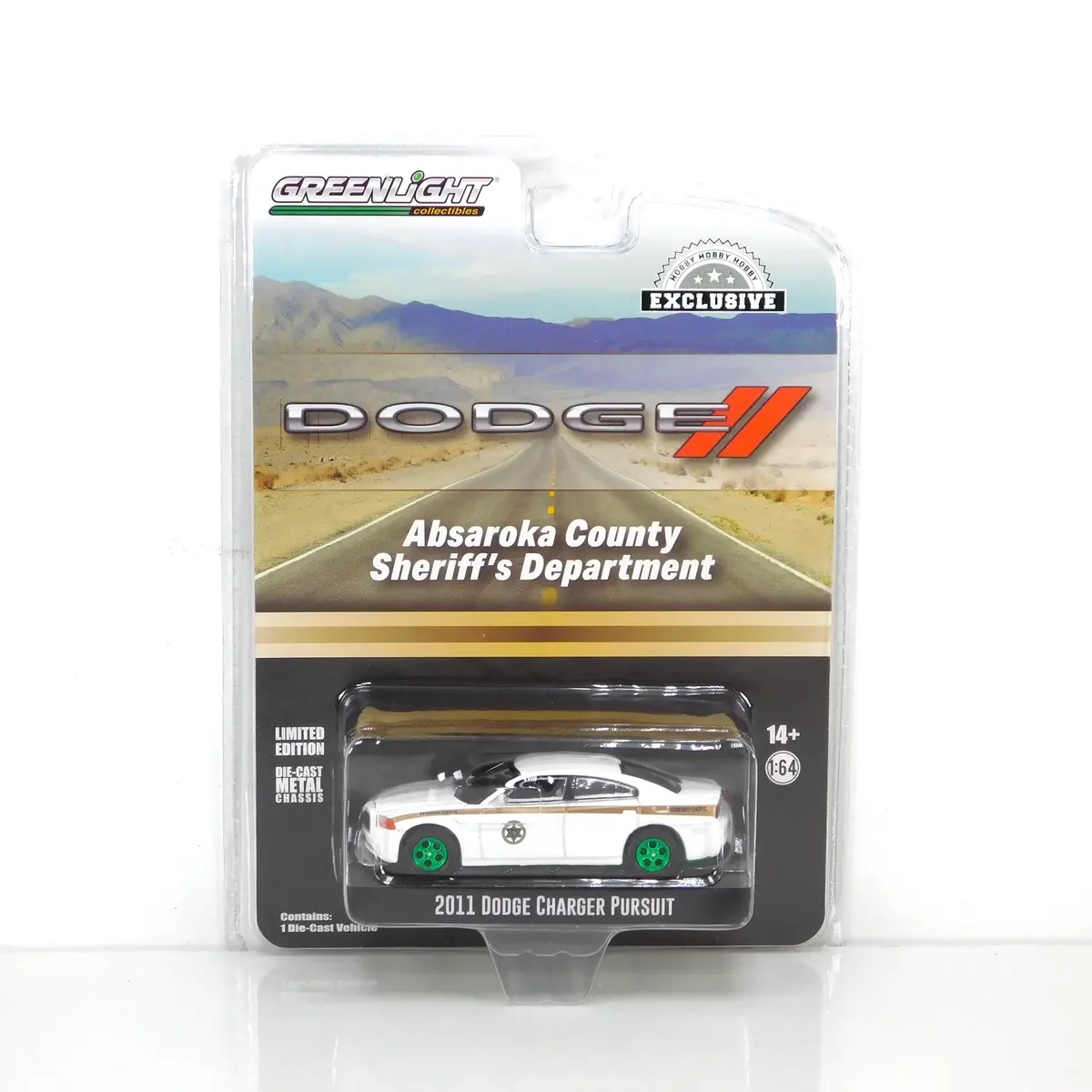 Green Machine Hobby Exclusive 30334 2011 Dodge Charger Pursuit Absaroka County 1:64 Diecast 1
