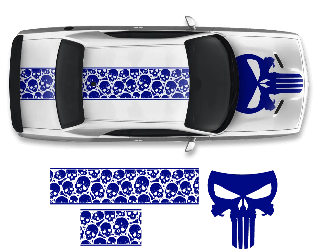 Dodge Challenger Top Skull Hood & Roof Graphics Kit (2011–2022) 7