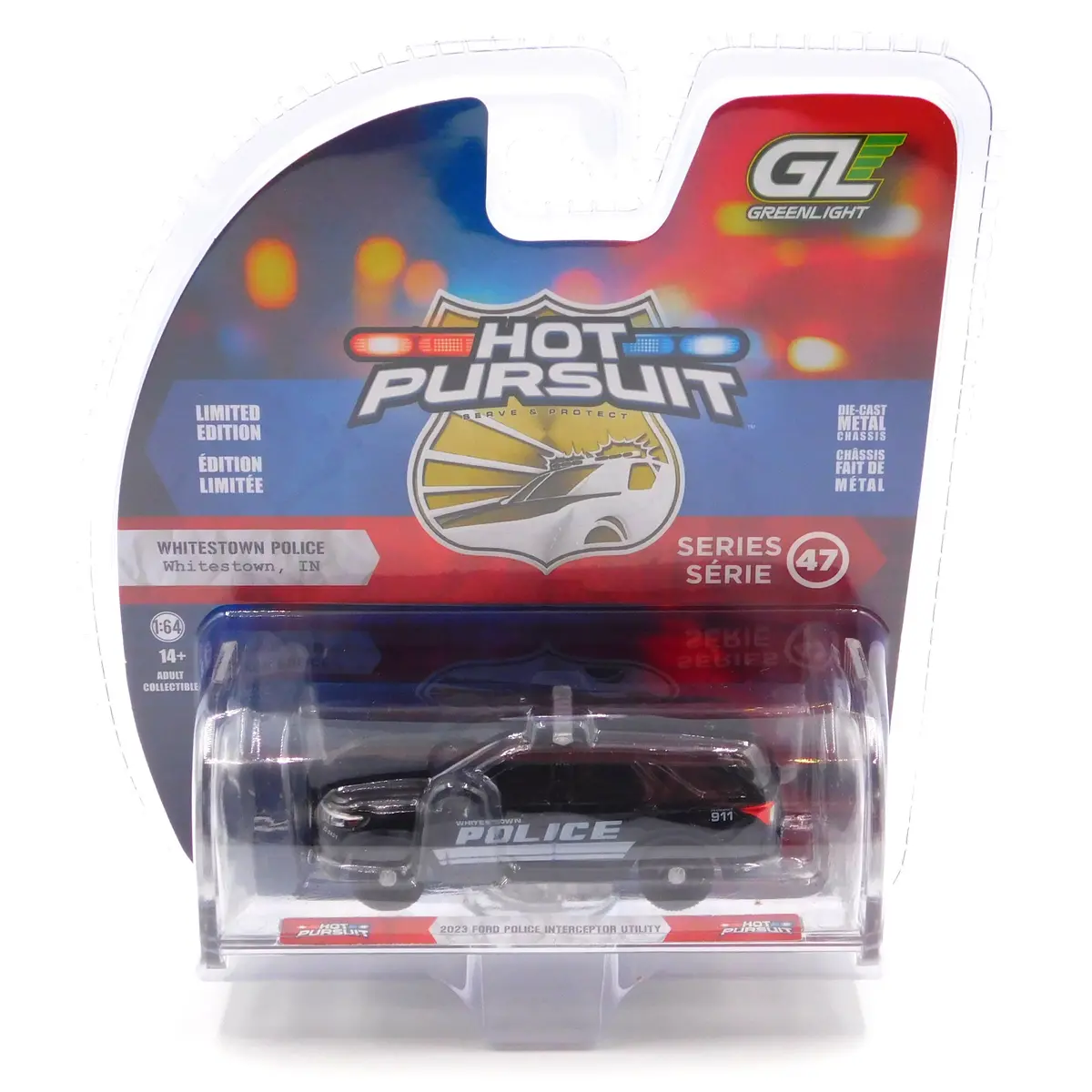Hot Pursuit  2023 Ford Interceptor Whitestown, In 1:64 Diecast 1