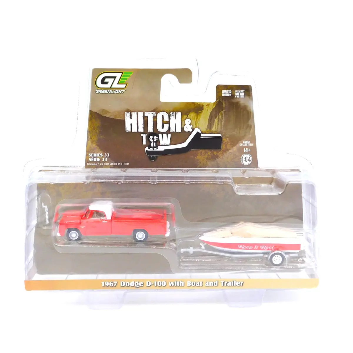 1967 Dodge D-100 & Boat 1:64 Diecast Hitch & Tow Series 33 1
