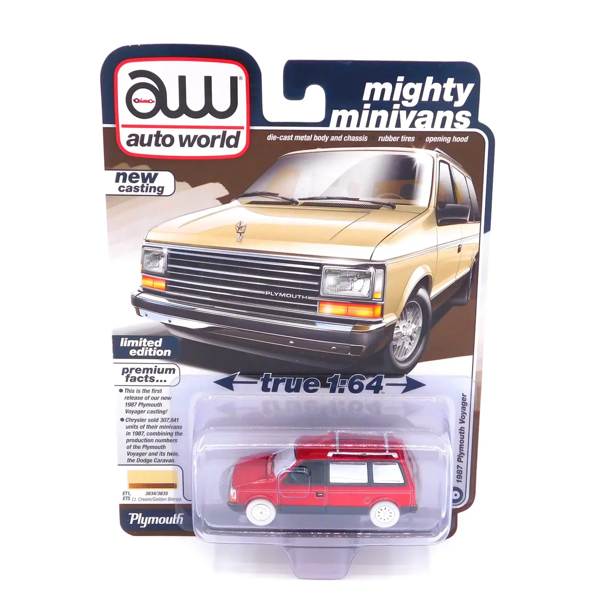 Chase 1987 Plymouth Voyager Bronze Auto World Premium 1:64 Scale 1