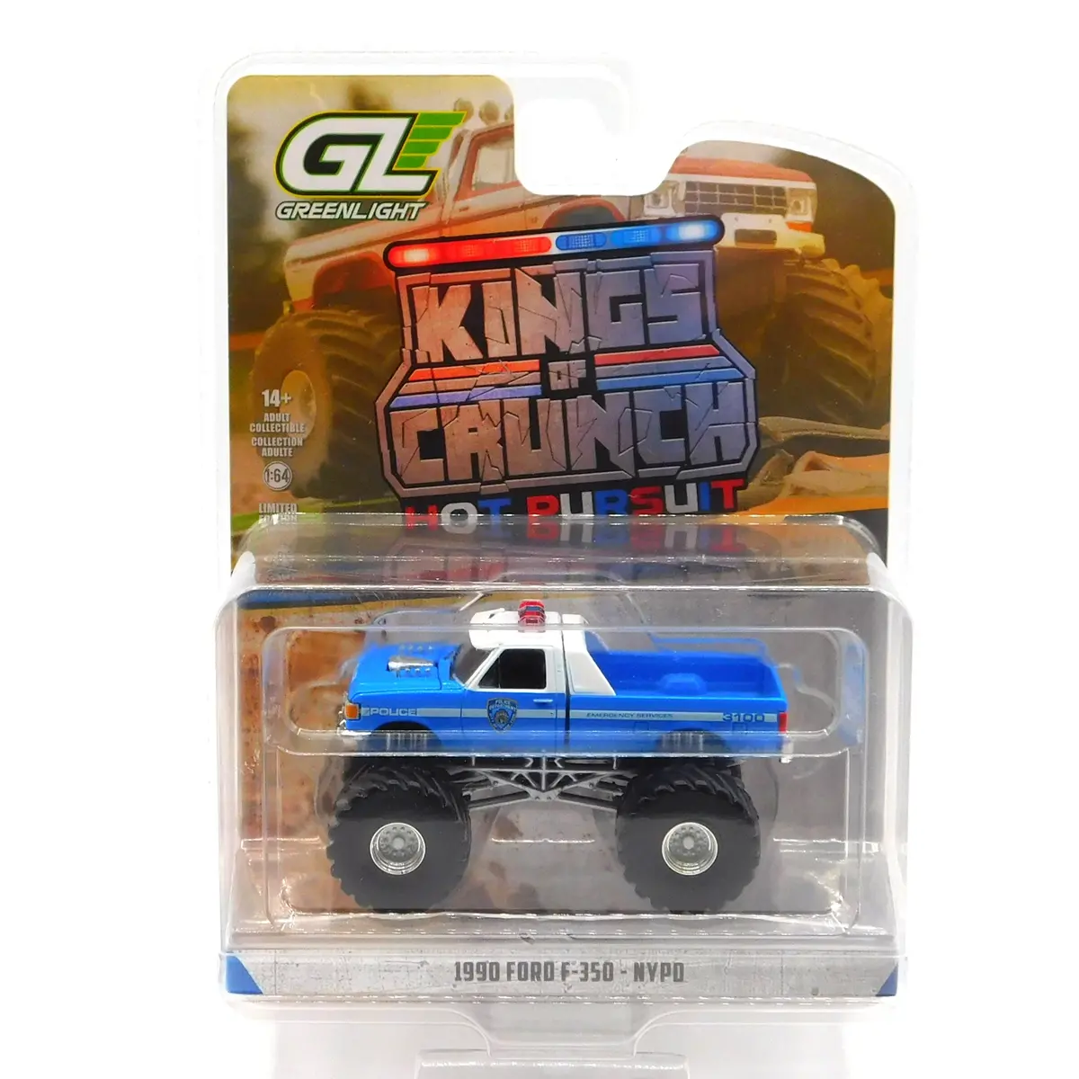 1990 Ford F-350 Nypd Kings Of Crunch Hot Pursuit Special Edition 1:64 Diecast 1