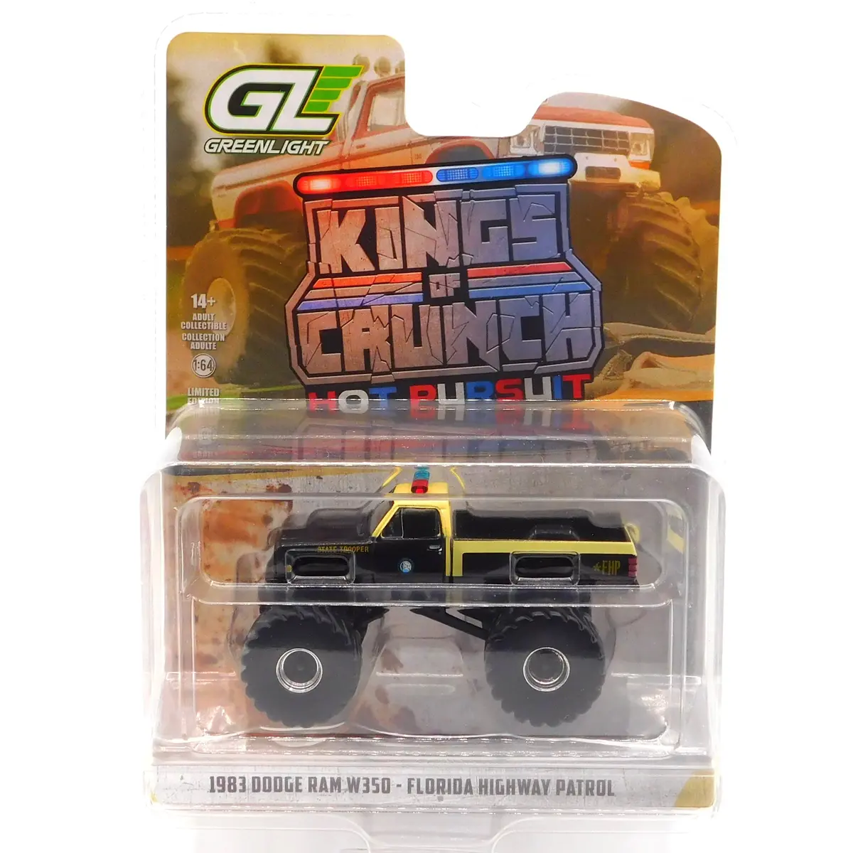 1983 Dodge Ram W350 Florida Highway Patrol Kings Of Crunch Hot Pursuit Special Edition 1:64 Diecast 1