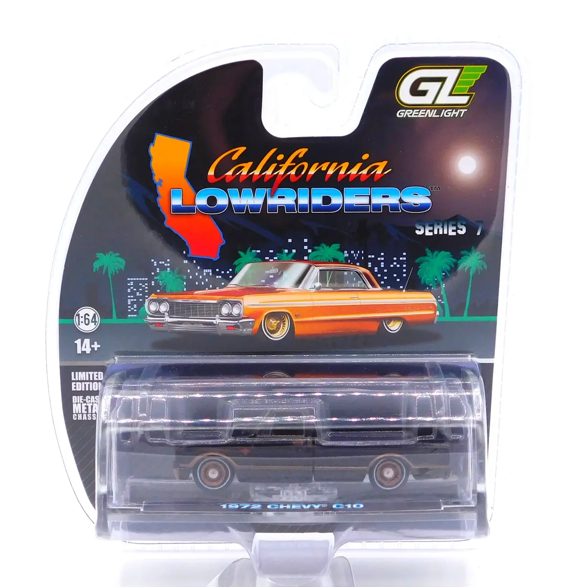 1972 Chevy C10 Lowrider Black California Lowriders Series 7 1:64 Diecast 1