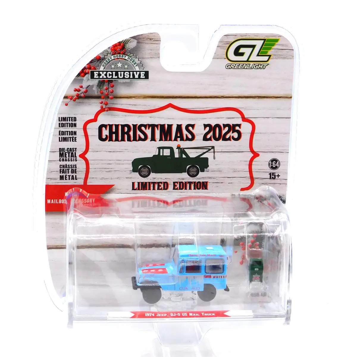 1974 Jeep Dj-5 U.S. Mail 2025 Christmas Hobby Exclusive 1:64 Diecast 1