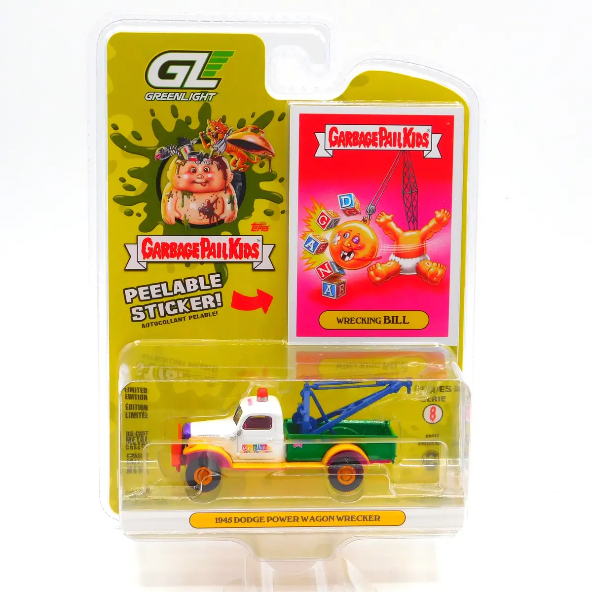 1945 Dodge Power Wagon Wrecking Bill 1:64 Diecast Garbage Pail Kids Series 8 1