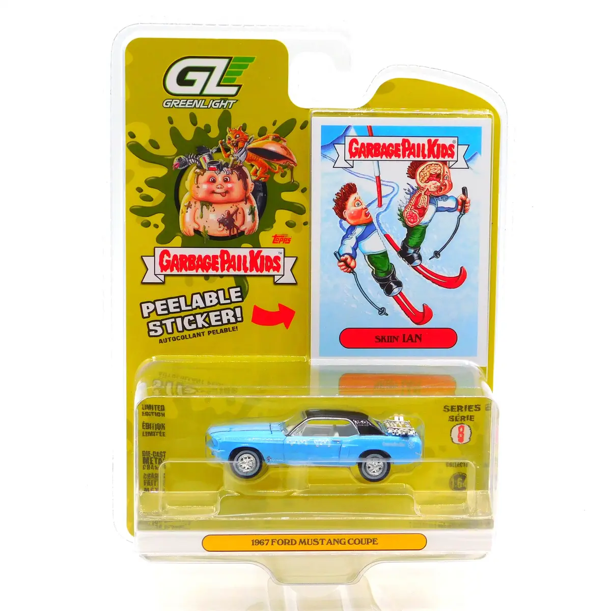 1967 Ford Mustang Coupe Skiin’ Ian 1:64 Diecast Garbage Pail Kids Series 8 1