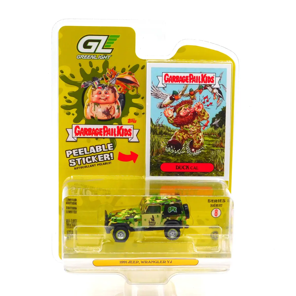 1991 Jeep Yj Duck Cal 1:64 Diecast Garbage Pail Kids Series 8 1