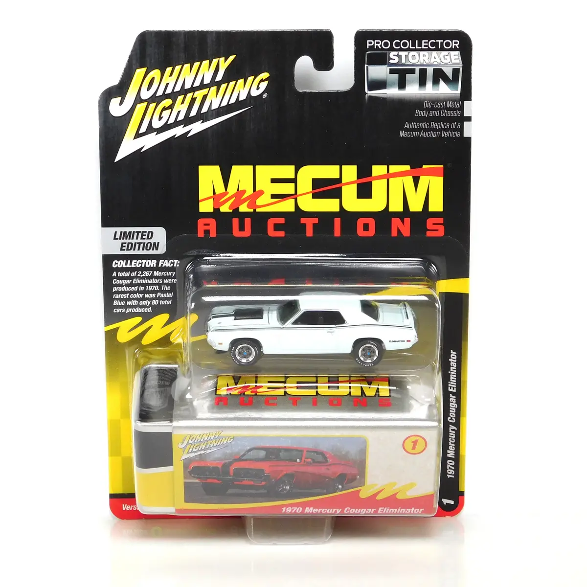 1970 Mercury Cougar Eliminator Pastel Blue Johnny Lightning Collectors Tin 1:64 Scale 1