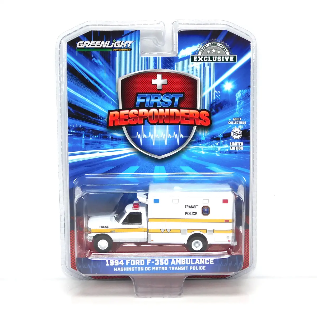 Hobby Exclusive 67069 1994 Ford F-350 Ambulance Washington Dc Police 1:64 Diecast 1
