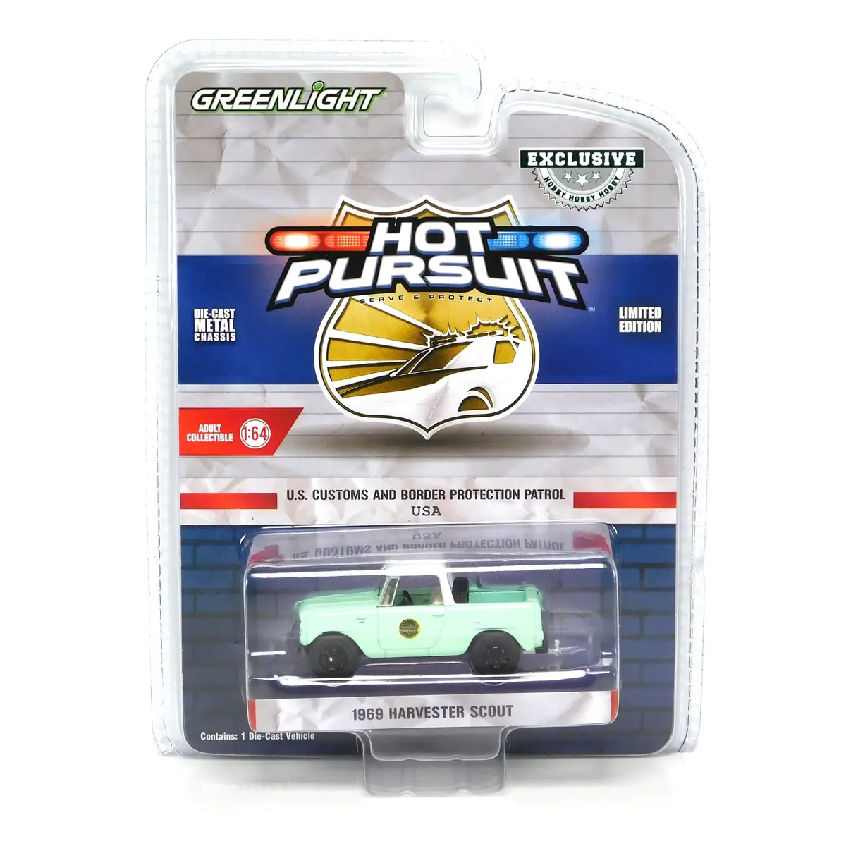 Hot Pursuit Special Edition U.S. Border Patrol 43035A 1969 Harvester Scout 1:64 Diecast 1