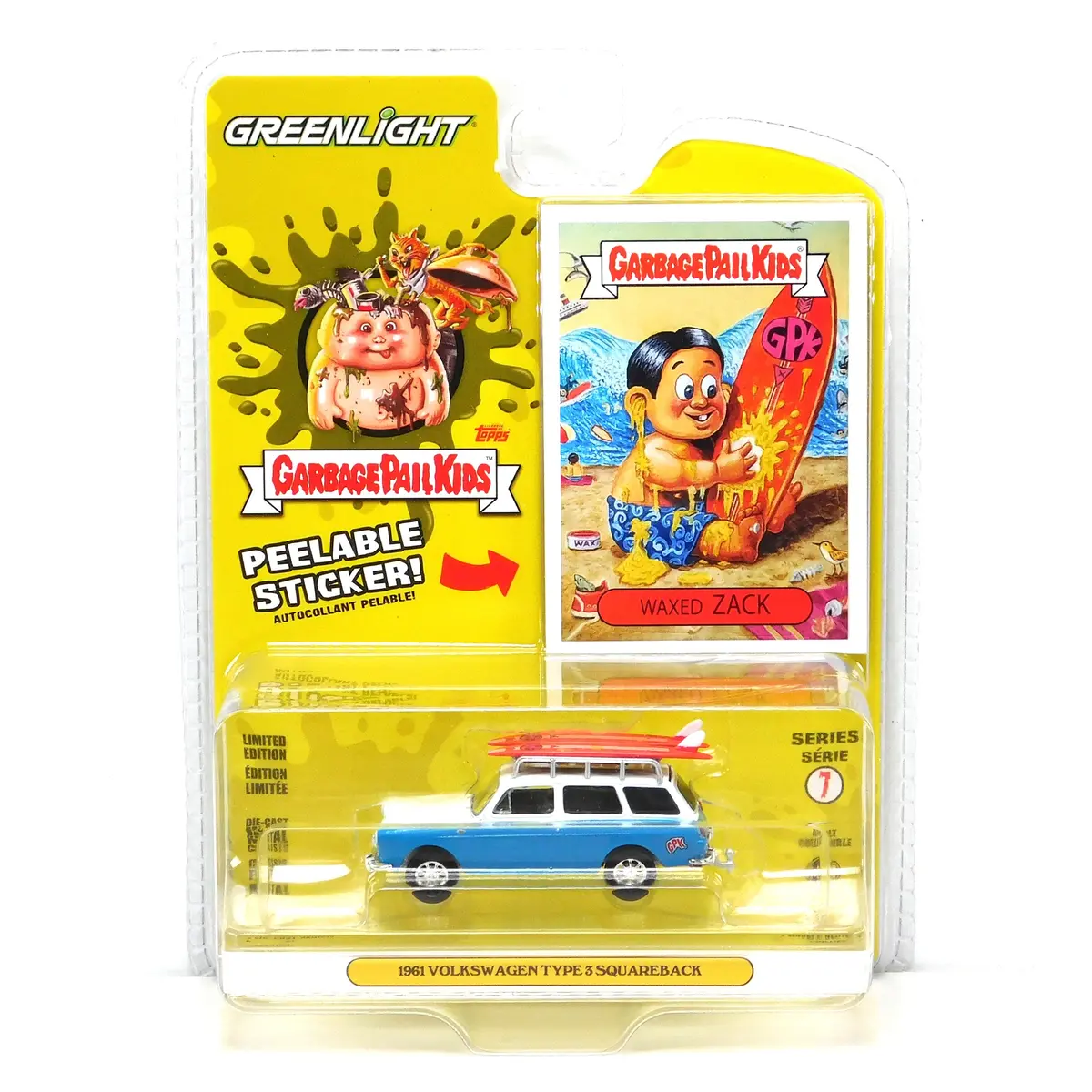 1961 Volkswagen Type 3 Waxed Zack 1:64 Diecast Garbage Pail Kids Series 7 1
